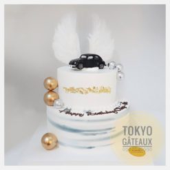 Bánh sinh nhật Thiên Thần Oto Đen 2 Tầng