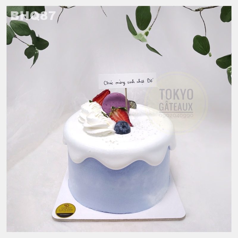 Hình Bánh gato vẽ chữ nền kem xanh style Hàn Quốc đơn giản đáng yêu |  banhkemngonghinh