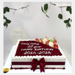 Bánh sinh nhật Dâu Tây Nơ Đỏ