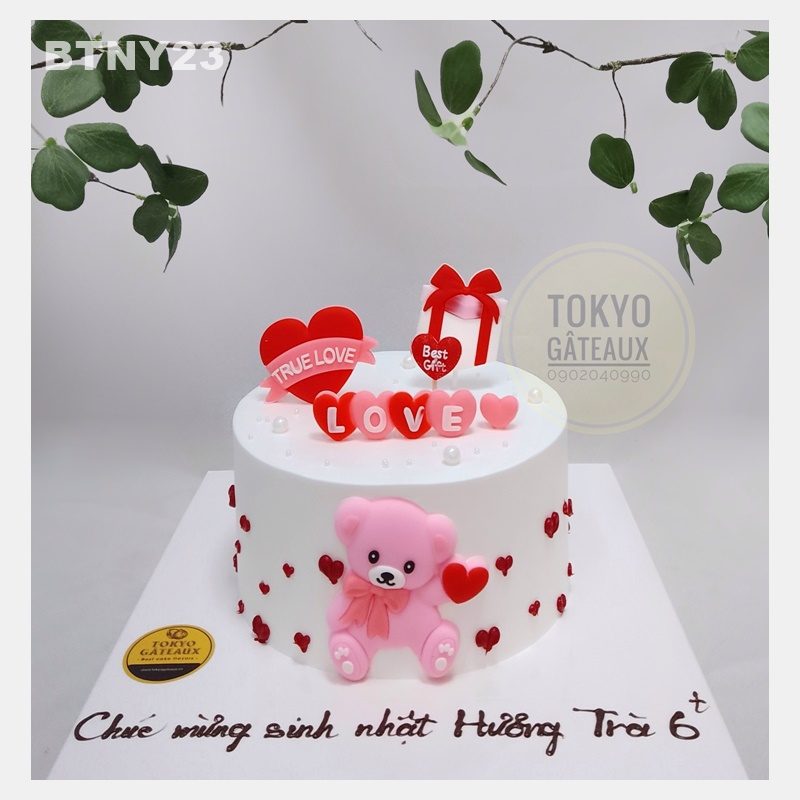 Bánh sinh nhật Gấu Hồng Love You