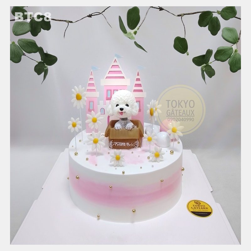 Bánh sinh nhật Poodle Hồng Mộng Mơ