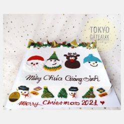 Bánh giáng sinh Ông già noel tuần lộc và em bé