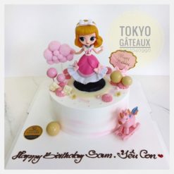 Bánh sinh nhật Công chúa tóc vàng và ngựa bập bênh