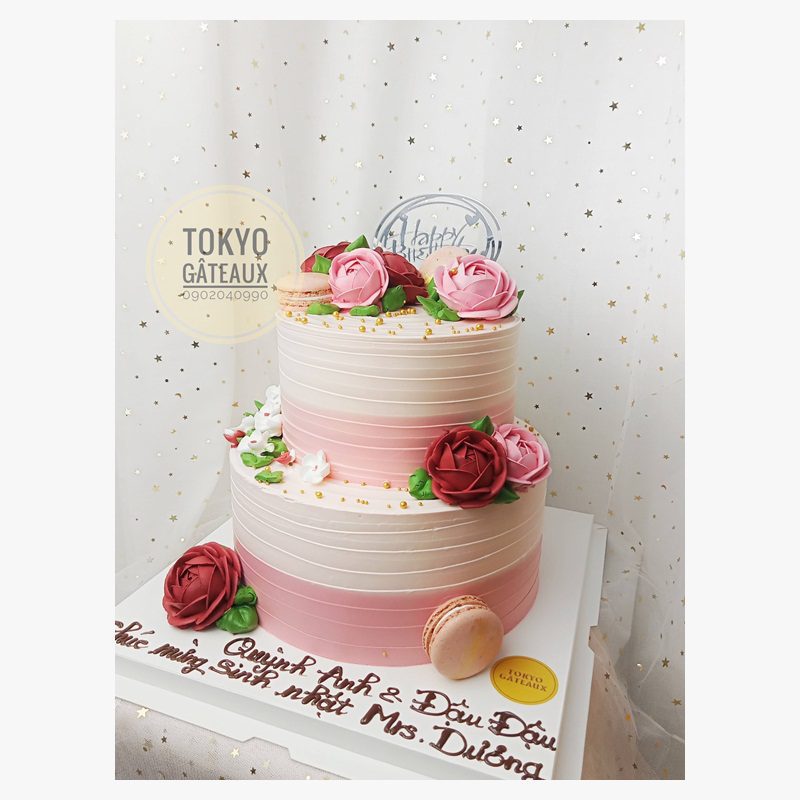 Bánh sinh nhật Hoa Hồng 2 Tầng