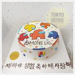 Bánh sinh nhật Among Us nhiều màu