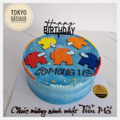 Bánh sinh nhật Among Us nhiều màu