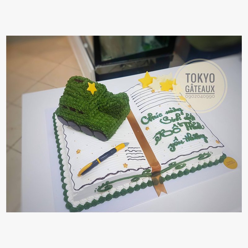 Bánh sinh nhật hình trang sách