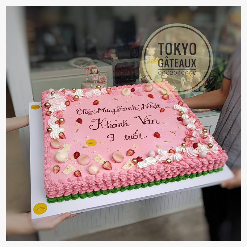 Bánh sinh nhật Kem Hồng Dâu Tây