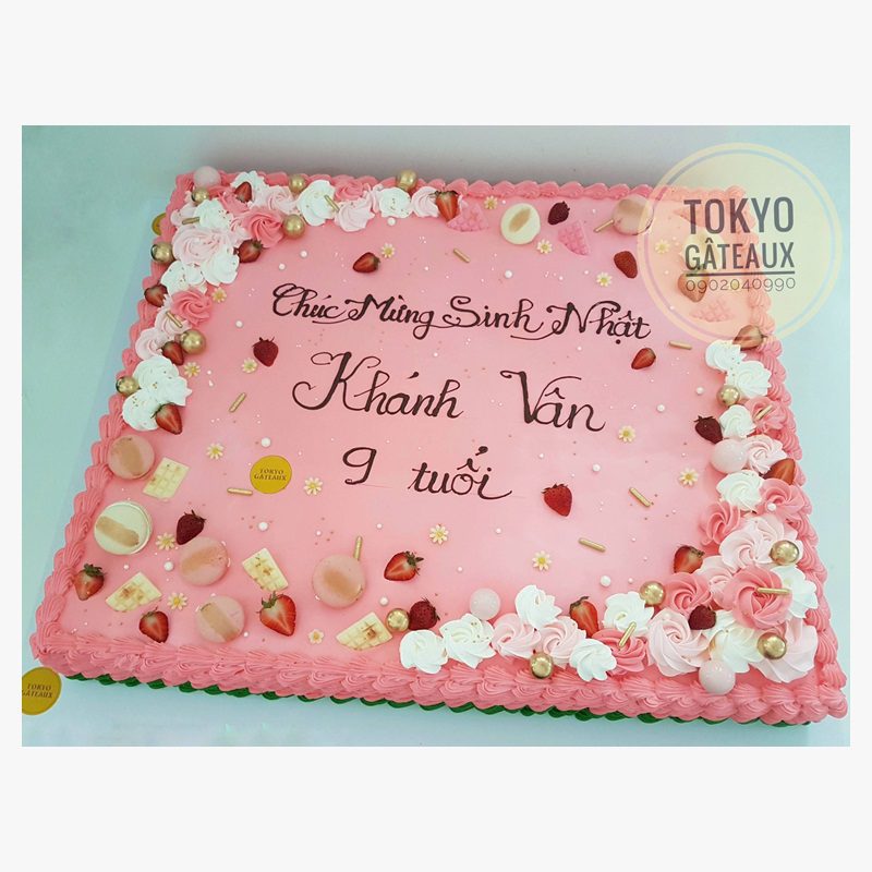 Bánh sinh nhật Kem Hồng Dâu Tây