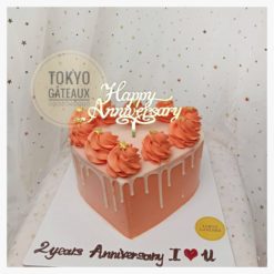 Bánh sinh nhật trái tim drip cake