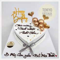 Bánh sinh nhật Trái Tim Trắng Sang Trọng