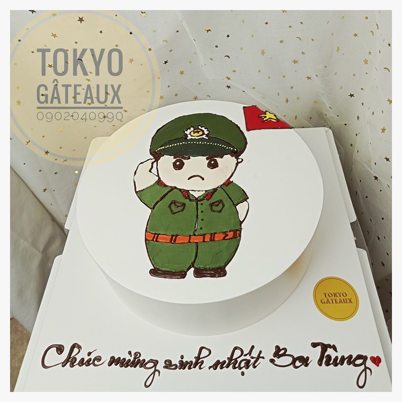 Bvh18 - Bánh Sinh Nhật Vẽ Hình Chibi Chú Bộ Đội Sz20 - Tokyo Gâteaux - Đặt  Lấy Ngay Tại Hà Nội