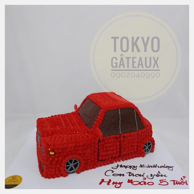 Bánh sinh nhật ô tô trắng