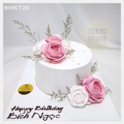 Bánh sinh nhật Hoa hồng trắng sang trọng