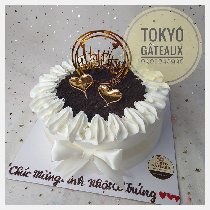 Bánh sinh nhật Kem Tươi Nơ Trắng