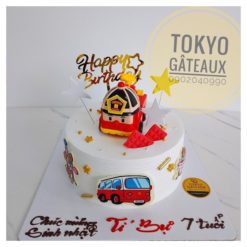 Bánh sinh nhật oto biến hình màu đỏ sz18