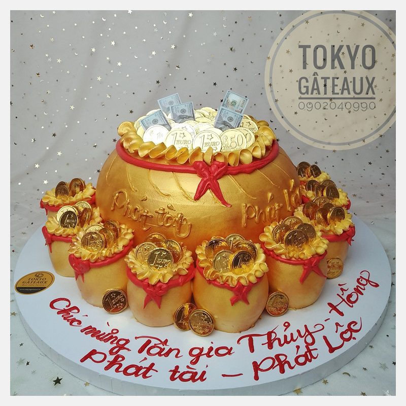 Bánh sinh nhật Hũ vàng tân gia