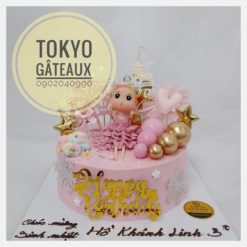 Bánh sinh nhật Búp bê bong bóng hồng