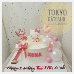 Bánh sinh nhật Hello Kitty nơ hồng