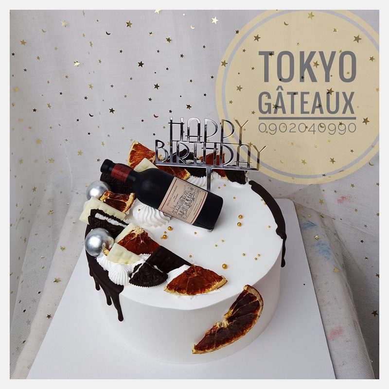 Bánh sinh nhật Rượu vang đỏ