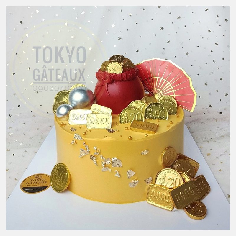 Bánh sinh nhật Hũ Vàng Đỏ Thắm