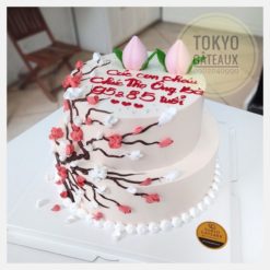 Bánh sinh nhật Hoa đào trắng