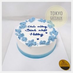 Bánh sinh nhật Hoa xanh hiện đại