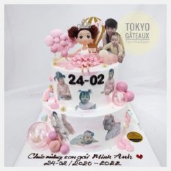 Bánh sinh nhật Búp bê công chúa 2 tầng