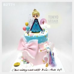 Bánh sinh nhật Elsa nơ hồng