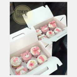 Set cupcake Gấu hồng đáng yêu
