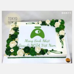 Bánh sinh nhật Hoa kem xanh