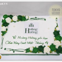 Bánh sinh nhật Hoa kem xanh