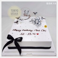 Bánh sinh nhật Trái tim bạc hiện đại