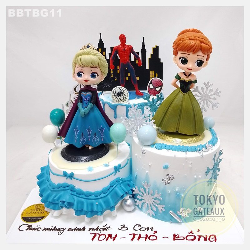 Bánh sinh nhật Frozen & Spiderman