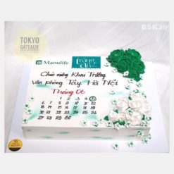 Bánh sinh nhật Hoa xanh hiện đại