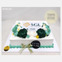 Bánh sinh nhật In ảnh hoa kem tươi