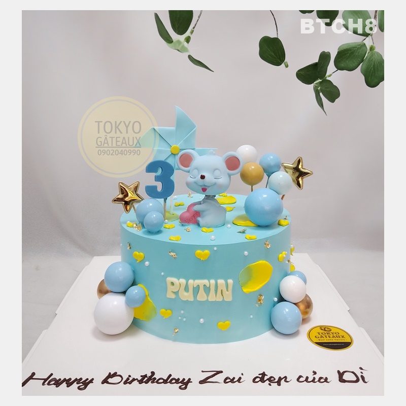 Bánh sinh nhật Bé Chuột Xanh Đáng Yêu