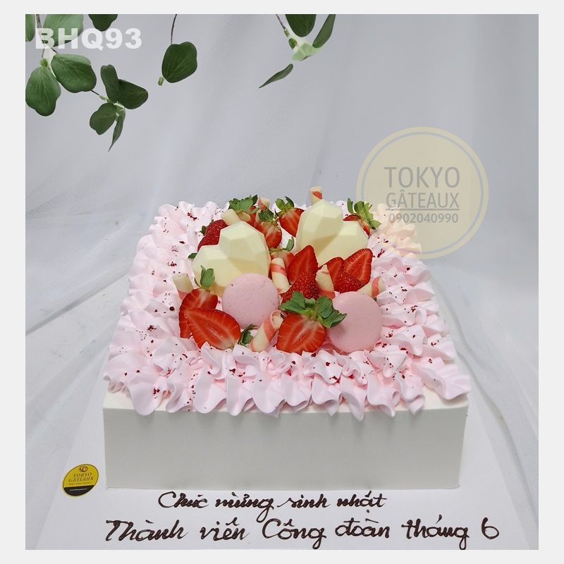 Bánh sinh nhật Macaron Dâu