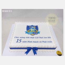 Bánh sinh nhật In ảnh nơ xanh