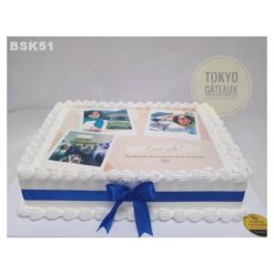 Bánh sinh nhật In ảnh nơ xanh