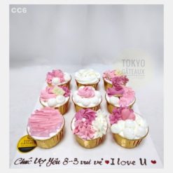 Set cupcake Hoa Kem Xanh