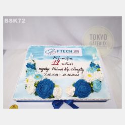 Bánh sinh nhật Hoa kem xanh