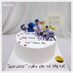 Bánh sinh nhật In ảnh tim vàng