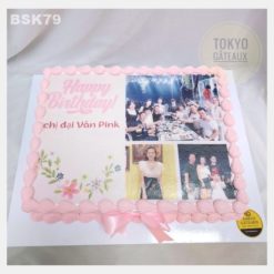 Bánh sinh nhật In ảnh Nơ hồng