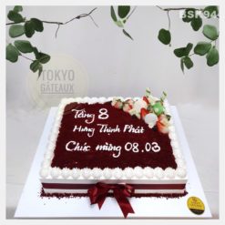 Bánh sinh nhật Dâu Tây Nơ Đỏ