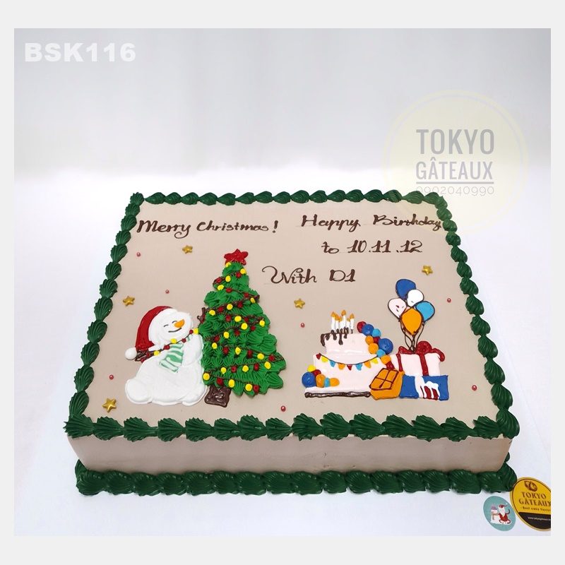 Bánh sinh nhật Vẽ Merry Christmas