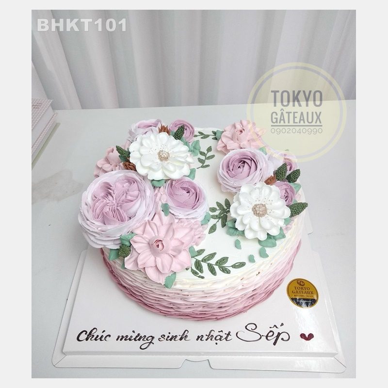 Bánh sinh nhật Giỏ Hoa Mẫu Đơn