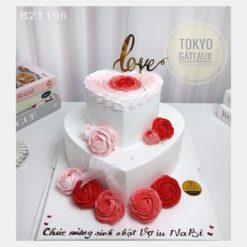 Bánh sinh nhật Trái Tim Hoa Hồng 2 Tầng