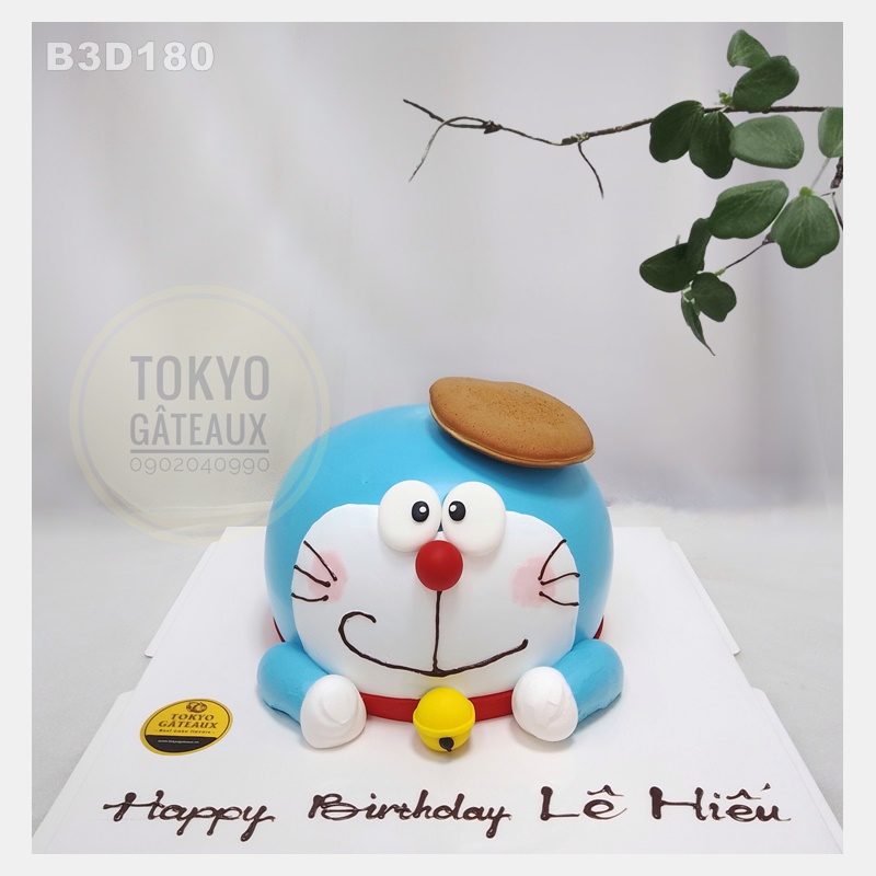 B3D180 - Bánh sinh nhật Doraemon Và Bánh Rán sz16 cao 10cm