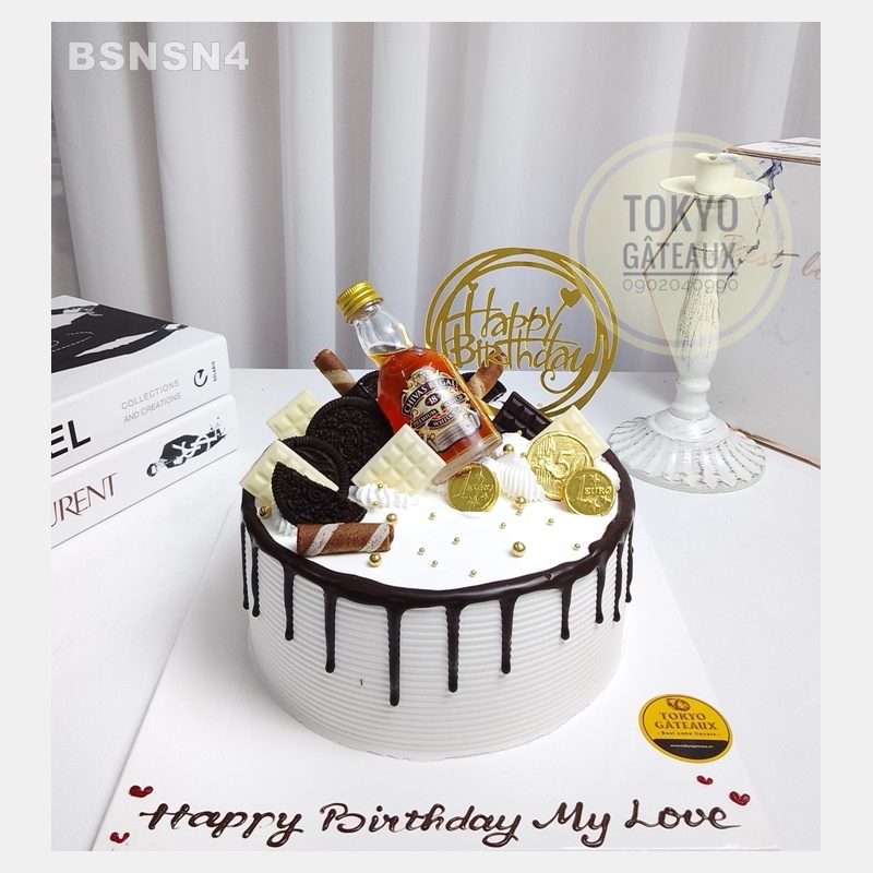 Bánh sinh nhật Rượu Socola Tiền Vàng